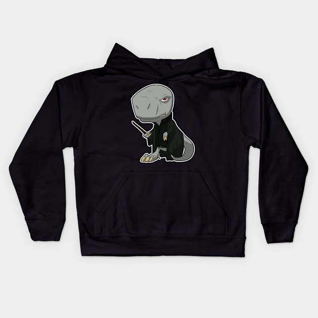 Evil Dino wizard Kids Hoodie by DinoTropolis